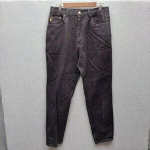 Bugle Boy Gold Crest Womens Black Cotton Pants Size 14
